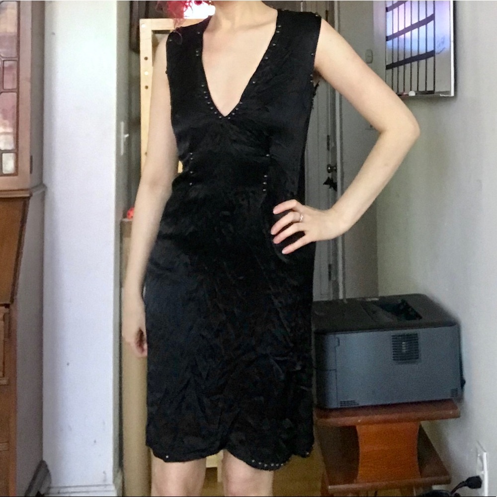 Maison Martin Margiela goth studded cocktail shift dress